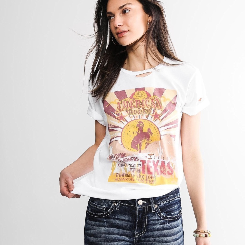 Bohemian Cowgirl Rodeo Graphic Tee in White